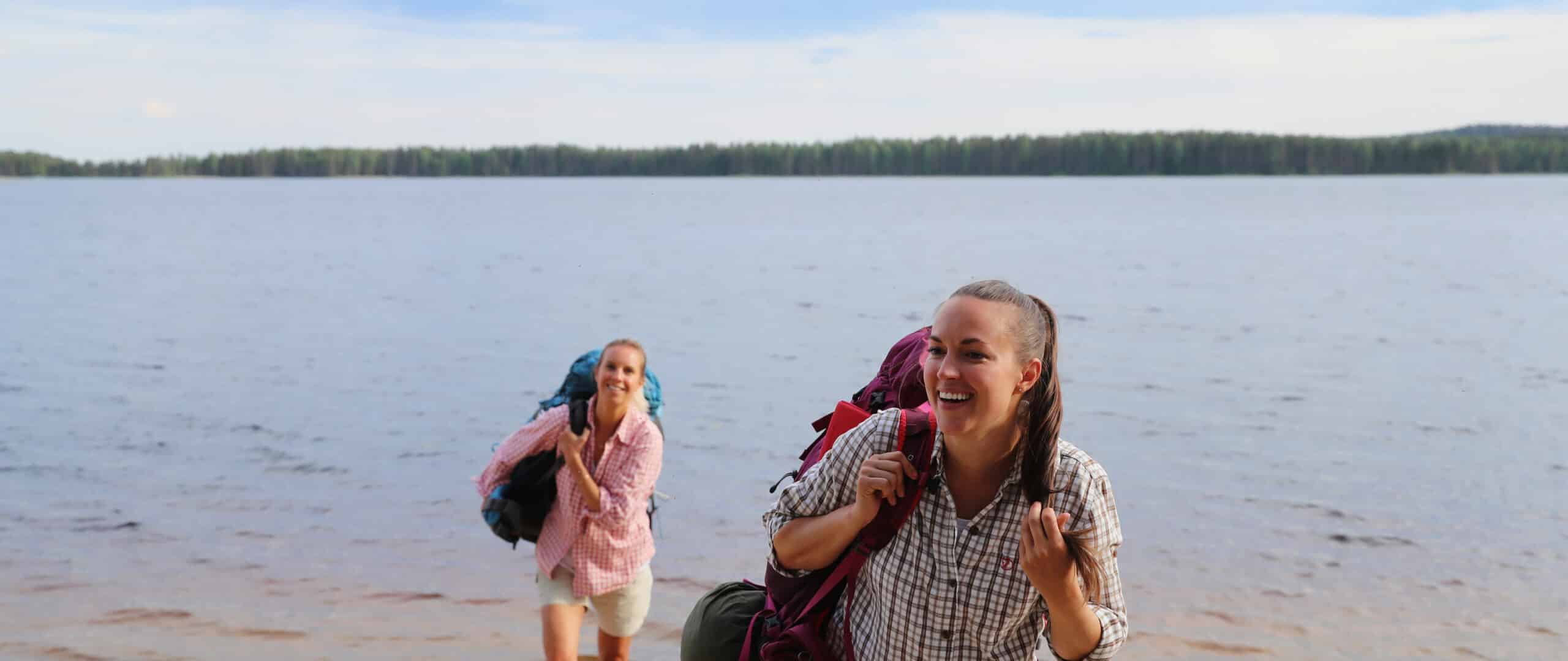 Hikers in the summer in Finland